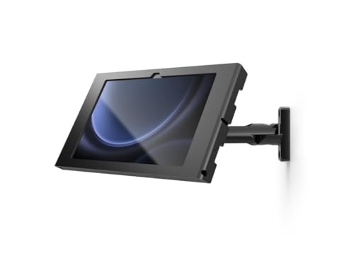 Black Apex Enclosure floor stand for Surface Go 1-4 Gen, featuring a sleek design, adjustable angle, and brandable surface for customization.