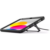 Black Compulocks iPad 10.9" 10th Gen secured kickstand with adjustable angle and cable lock slot.