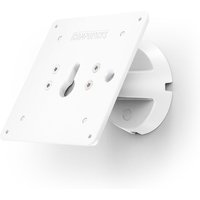 White Compulocks VESA tilting wall mount with square plate and adjustable tilt mechanism.