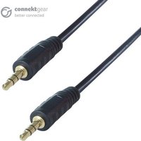 Black connektgear 5m audio cable with gold-plated 3.5mm male-to-male stereo connectors.