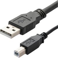 Black connektgear 5m USB 2.0 cable, Type A male to Type B male connectors with textured grips.