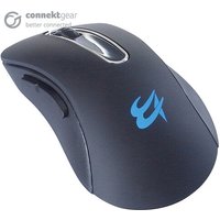 Black connektgear MO544 wireless optical mouse with six buttons and blue logo on top.
