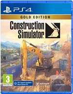 Construction Simulator: Gold Edition for PlayStation 4 features a vibrant cover with a yellow excavator on a construction site, set against a blue sky and detailed graphics.