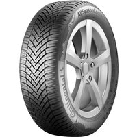 Continental AllSeasonContact tire, 205/60 R16, black rubber with detailed tread pattern, silver alloy wheel.