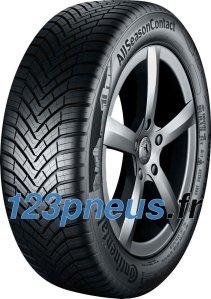 Continental AllSeasonContact tire in size 235/40 R19 96Y XL EVc features a black rubber tread with a distinctive zigzag pattern and a protective kerbing rib on the sidewall.