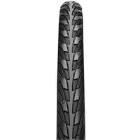 Black Continental Contact 20 inch tyre with a sleek, grooved tread pattern for enhanced grip and performance.