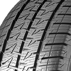 Black all-season tyre featuring a detailed tread pattern, labeled "Continental VanContact 4Season 285/55 R16 126N," designed for passenger cars.