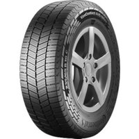 Continental VanContact A/S Ultra Camper tire, 225/65 R16CP, black tread, silver alloy wheel, visible branding.
