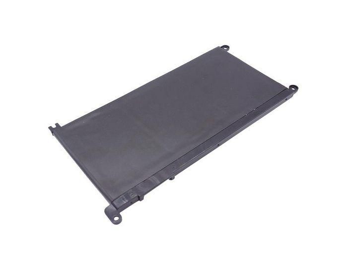 Black rectangular laptop battery with a smooth surface, featuring rounded corners and mounting clips on the sides, designed for Dell laptops with a capacity of 42Wh.