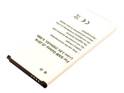 Black mobile phone spare part battery with a white label, featuring technical specifications and safety symbols, designed for CoreParts model MBXSA-BA0042.
