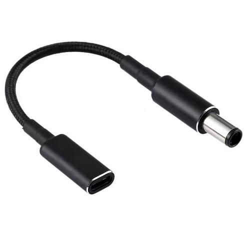 Black USB-C gender changer cable with a braided design, featuring a USB-C male connector on one end and a female connector on the other, designed for reliable connectivity.