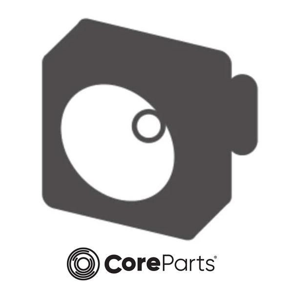 CoreParts ML13647 projector lamp featuring a compact, square design with a circular lens, primarily in black with the CoreParts logo below.