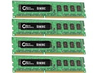 Four green DDR3 240-pin DIMM memory modules, each with 8 GB capacity, featuring black chips and a "Micro Memory" label on a green circuit board.