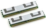 Two 4 GB DDR2 240-pin DIMM ECC memory modules with a green circuit board and silver heat spreaders on top, designed for enhanced performance and reliability.