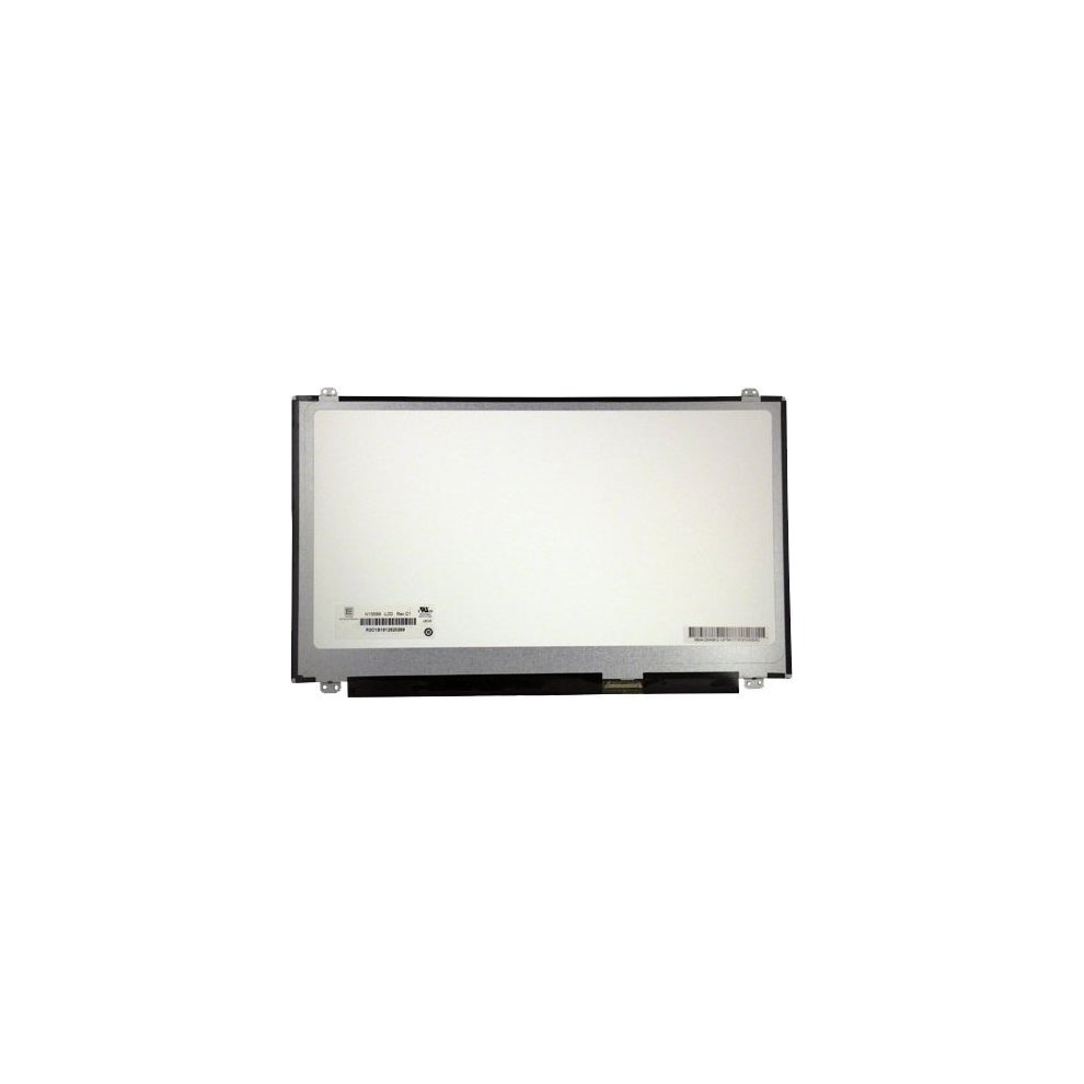 Laptop display spare part in a rectangular shape, featuring a glossy white screen surface, black bezel edges, and metal mounting brackets on the sides.