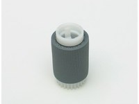 Gray rubber roller with a textured surface and a white plastic core, designed as a spare part for printers and scanners.