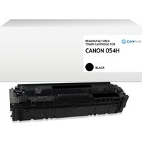 Black CoreParts QI-CRG-054HM toner cartridge with white packaging labeled for Canon 054H, featuring a rectangular shape.