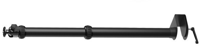 Black Elgato Multi Mount Kit for Light features a sturdy, adjustable pole with a clamp for secure attachment, designed for versatile lighting setups.