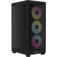 Black Corsair 2000D RGB AIRFLOW SFF case with mesh front panel and three RGB fans.
