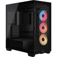 Black Corsair 3500X RS-R ARGB Midi Tower Gaming Case with tempered glass panel and three front RGB fans.