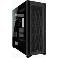 Black Corsair 7000D Airflow full tower PC case with mesh front panel and tempered glass side.