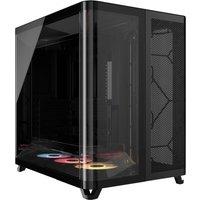 Black Corsair AIR 5400 RS-R ARGB Midi Tower with tempered glass panels and RGB fans.
