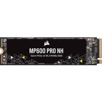 Black Corsair MP600 PRO NH 1TB M.2 PCIe 4.0 NVMe SSD with white text and geometric design on the label.