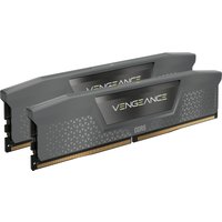 Gray Corsair Vengeance DDR5 RAM sticks, 64GB total, with black heat spreaders and gold contact pins.