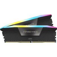 Corsair Vengeance RGB memory module, black with multicolor LED strip, 16 GB 2 x 8 GB DDR5 5200 MHz.