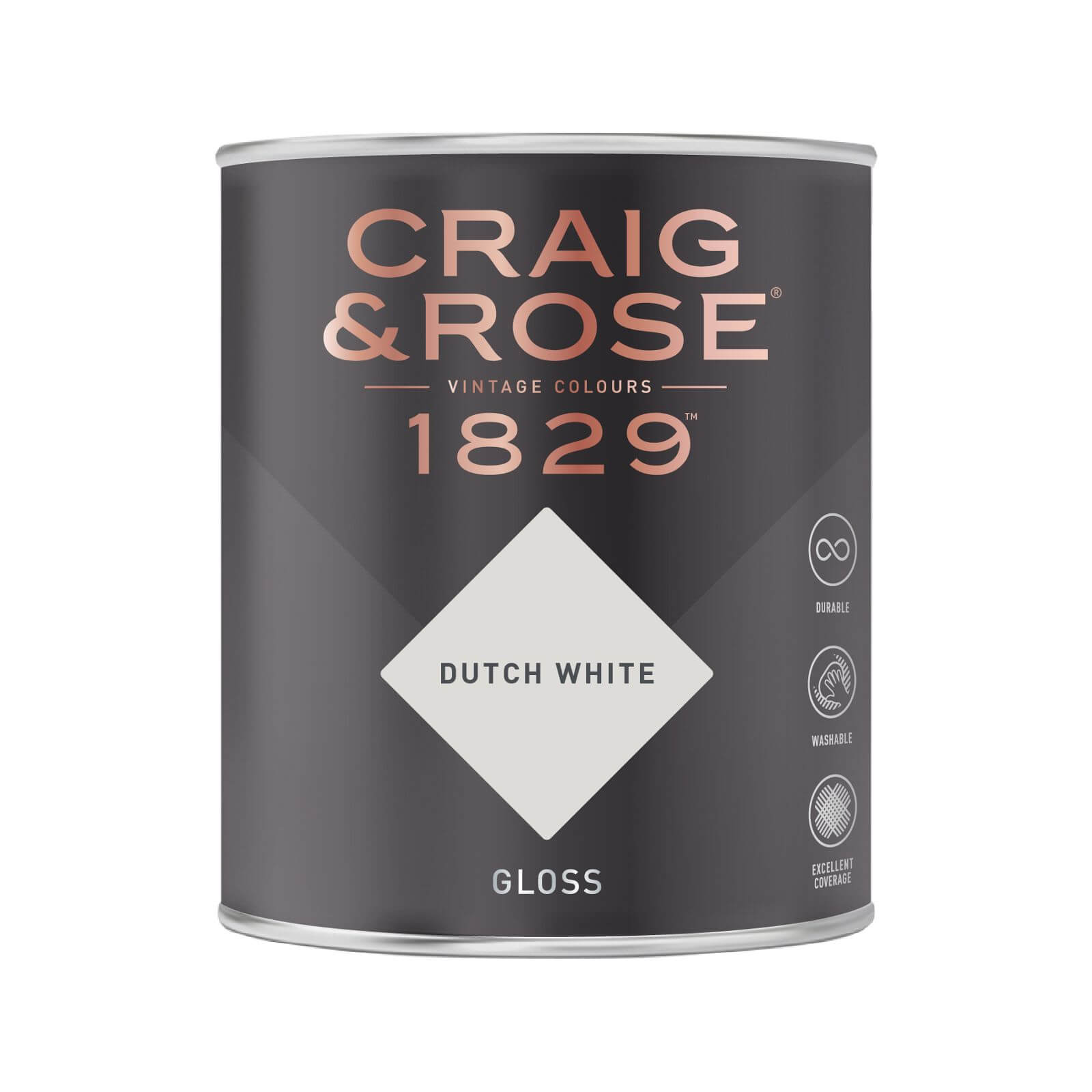 Craig and Rose 1829 Eggshell Paint, Dutch White 1L | Durable, Low-Sheen Finish for Wood and Metal, Interior Use - image 2