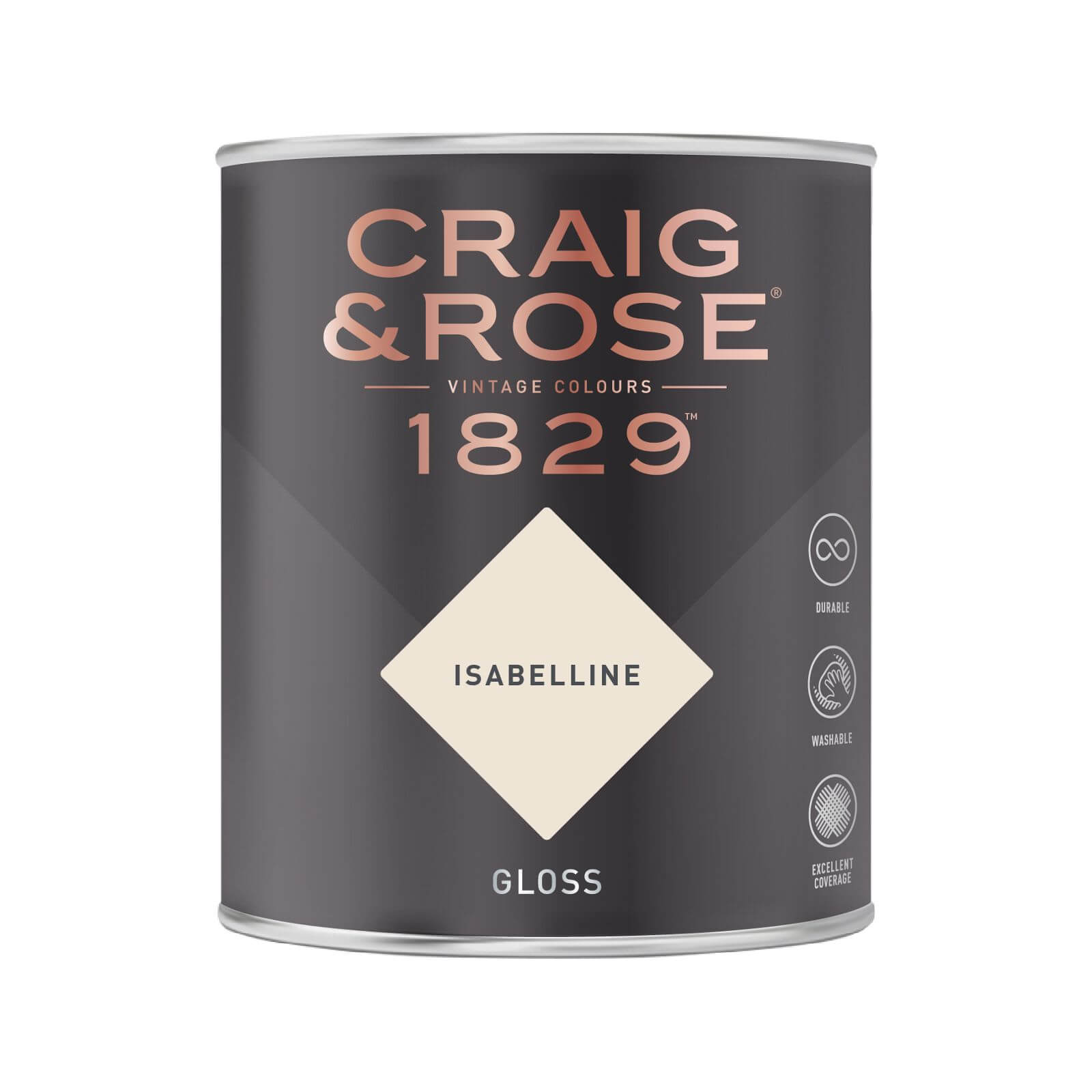 Craig and Rose 1829 Eggshell Paint, Isabelline 1L | Durable, Low-Sheen Finish for Wood and Metal, Interior Use - image 2