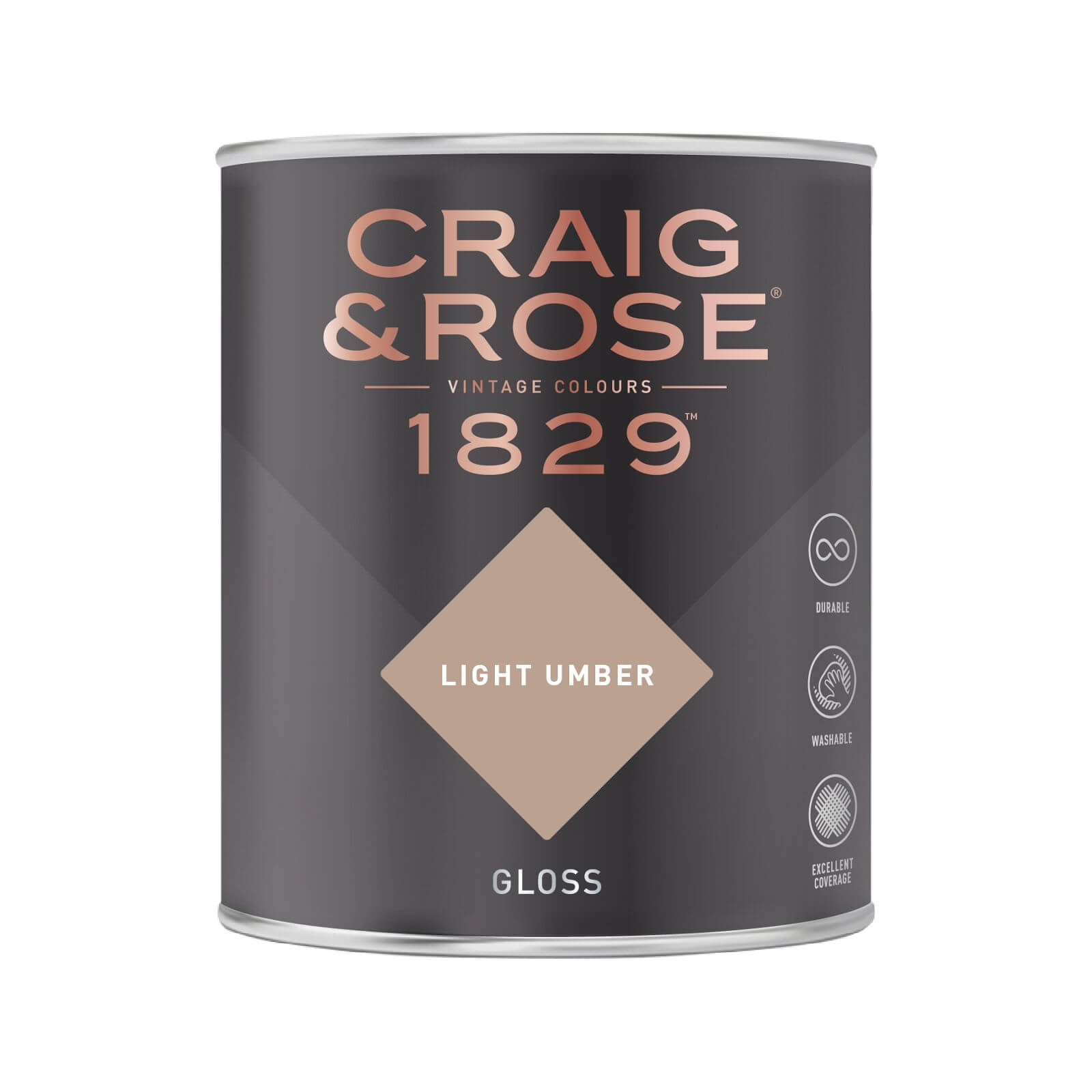 Craig and Rose 1829 Eggshell Paint, Light Umber 1L | Durable, Low-Sheen Finish for Wood and Metal, Interior Use - image 2