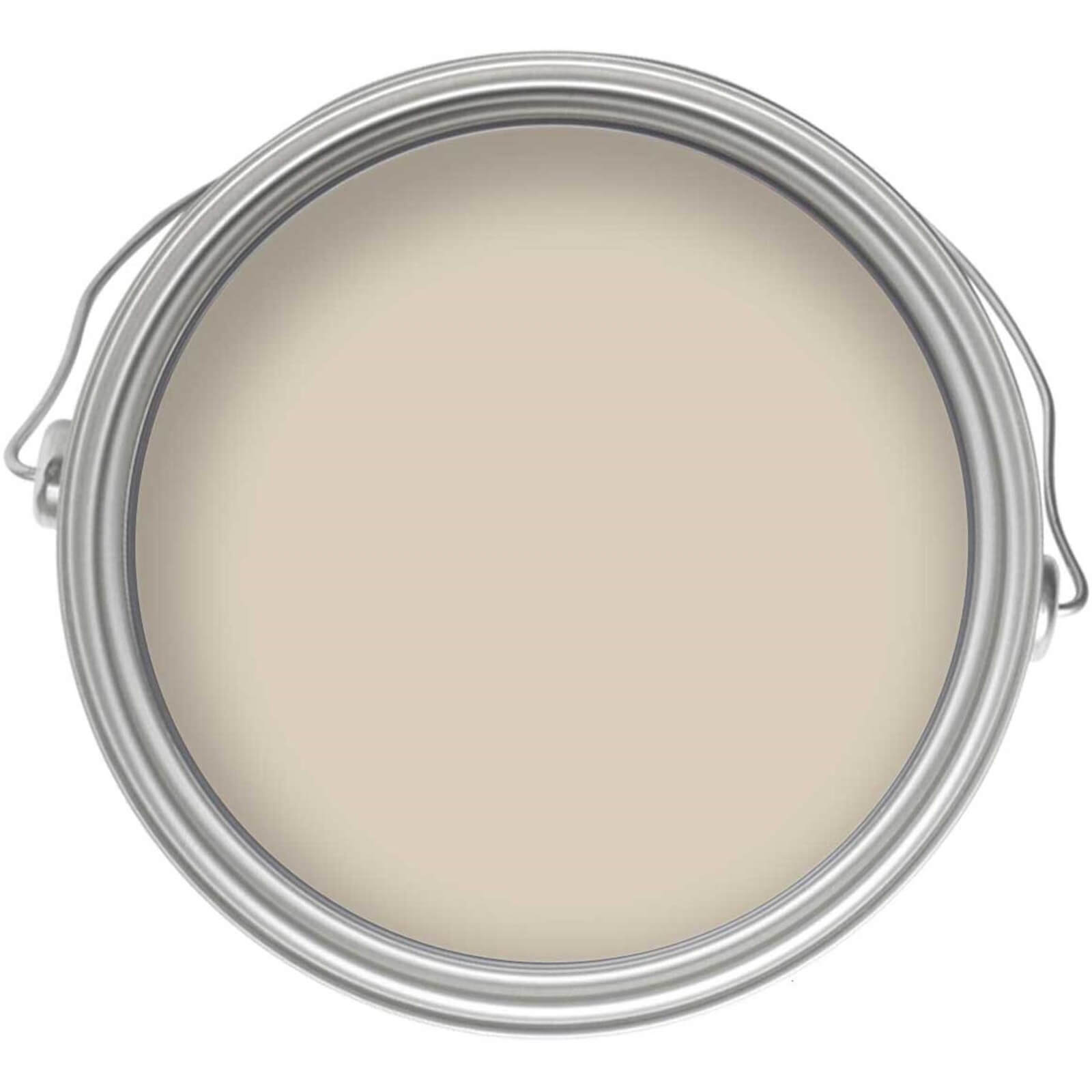 Round metal tin containing Craig & Rose Eggshell Paint in Mallord color, showcasing a smooth, creamy white paint surface.