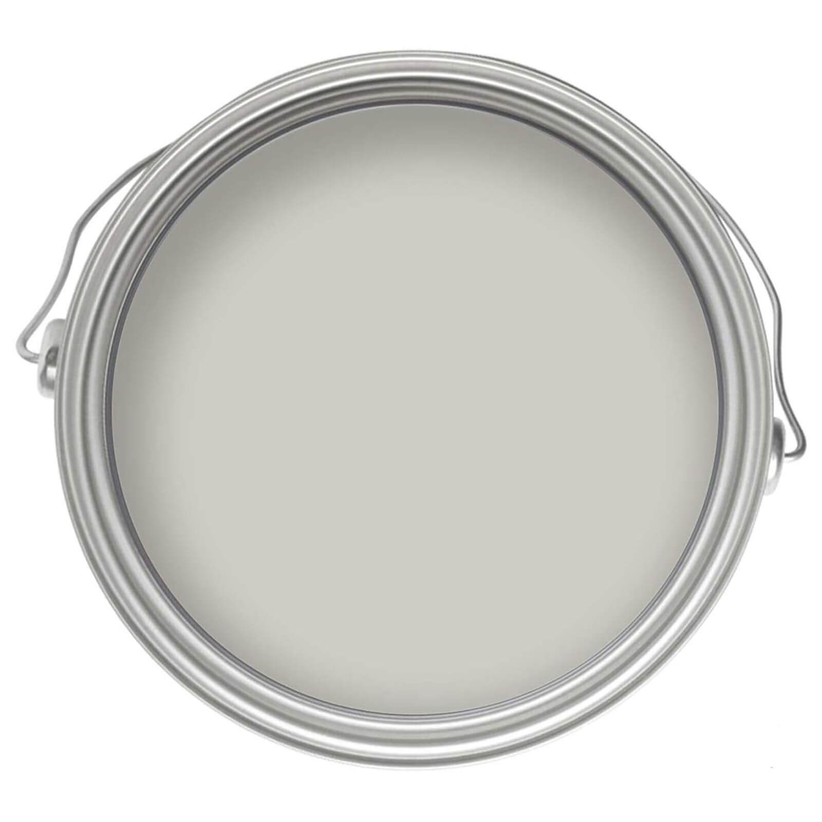 Round metal paint can with a silver lid, containing pale celadon eggshell paint, labeled "Craig and Rose 1829," suitable for wood and metal surfaces with a low-sheen finish.