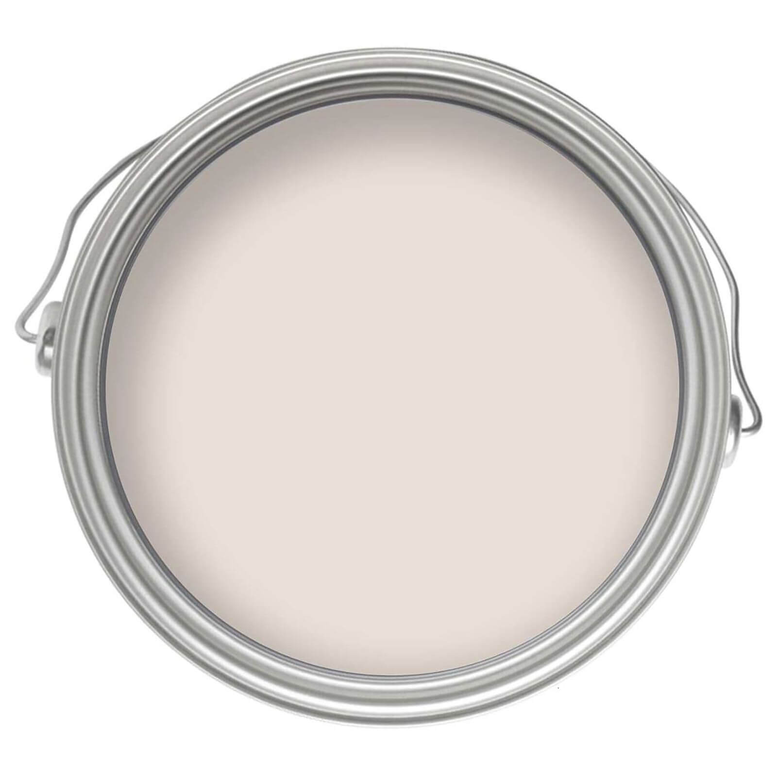 Round metal paint can with a silver lid, containing smooth, pearl white eggshell paint, labeled "Craig and Rose 1829," suitable for wood and metal surfaces.