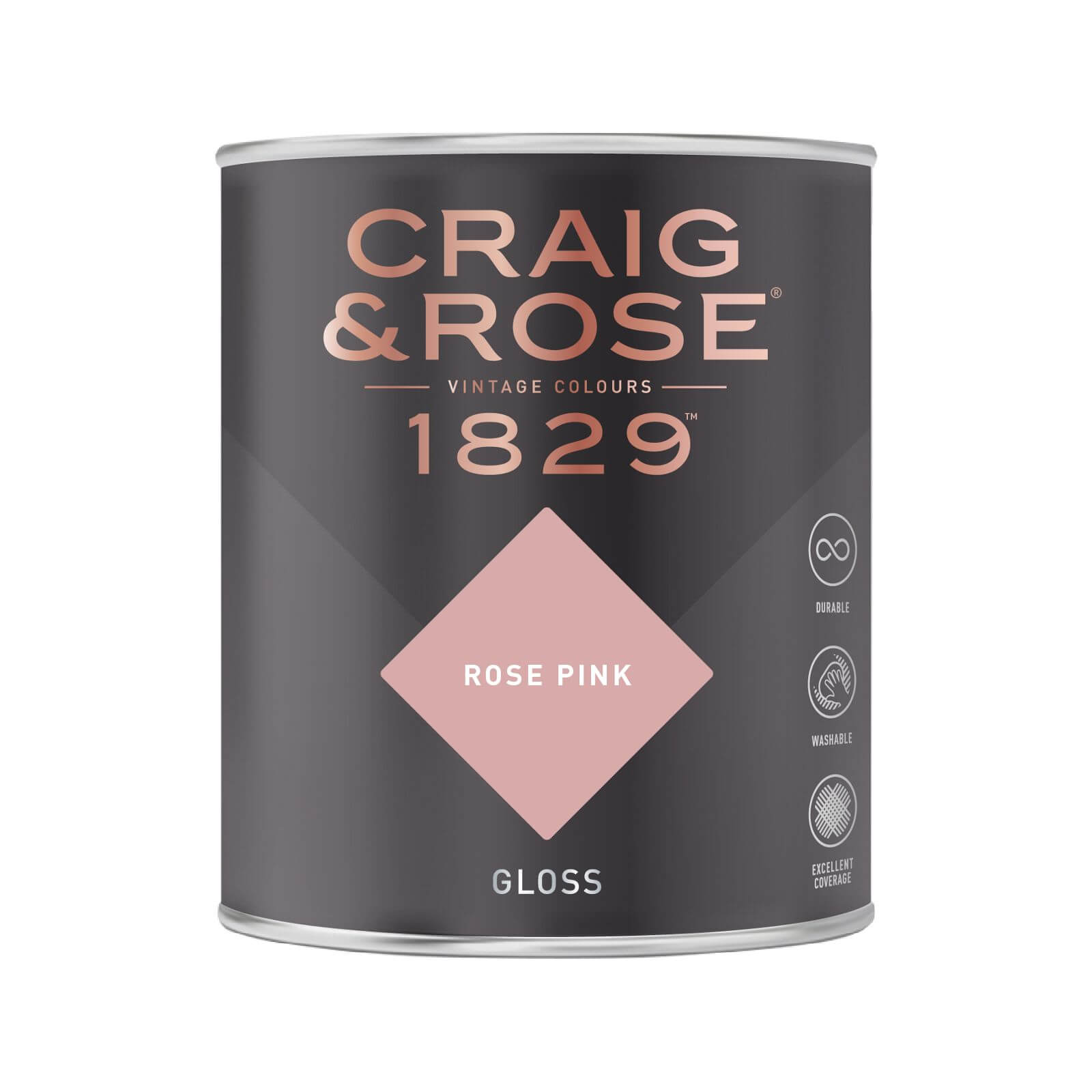Craig and Rose 1829 Eggshell Paint, Rose Pink 1L | Durable, Low-Sheen Finish for Wood and Metal, Interior Use - image 2