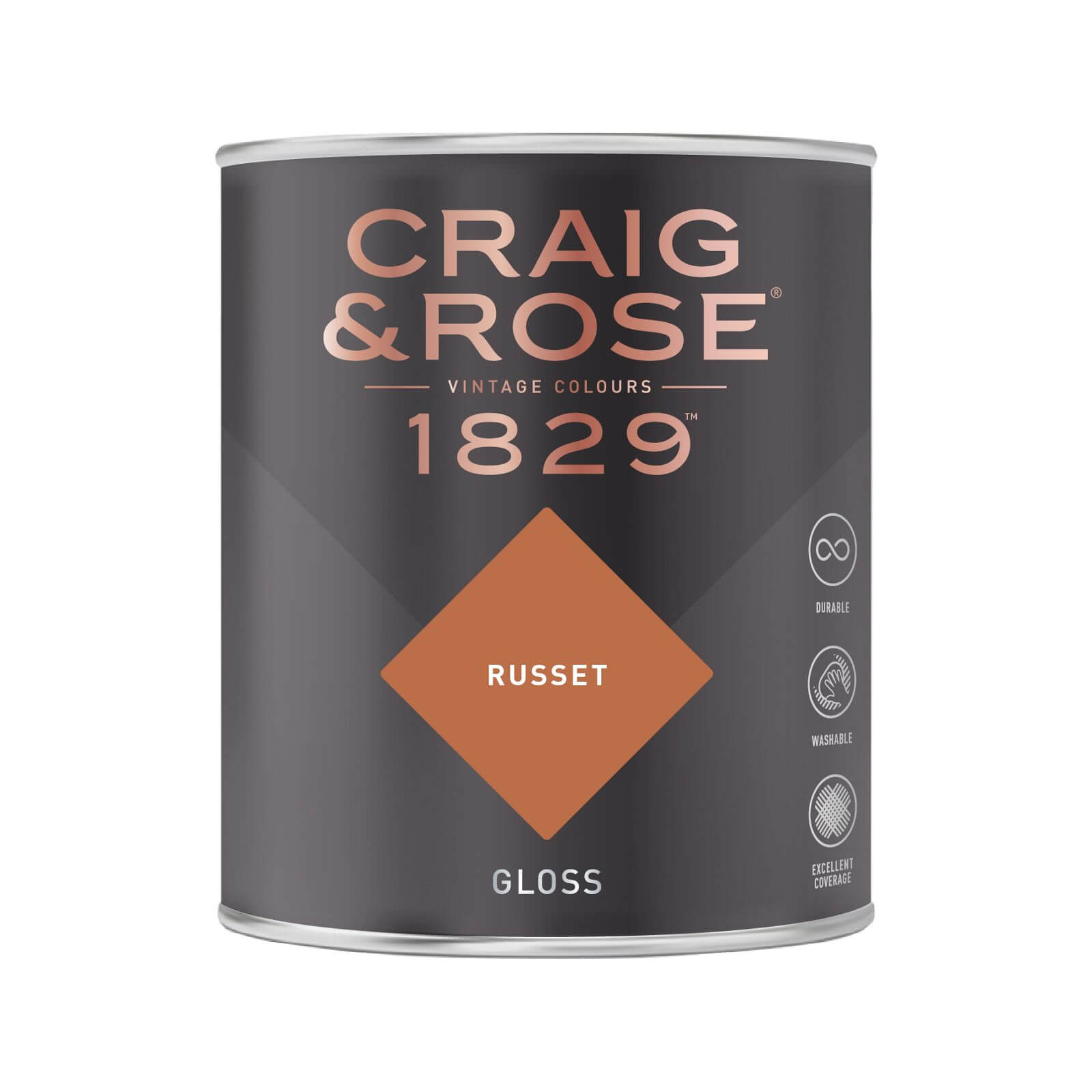 Craig and Rose 1829 Eggshell Paint, Russet 1L | Durable, Low-Sheen Finish for Wood and Metal, Interior Use - image 2