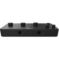 Black Creative Labs Sound Blaster Live! Audio A3 USB with three knobs and two front audio ports.