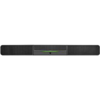 Black Crestron UC-SB1-CAM video conferencing camera, sleek rectangular design, central lens, 1920 x 1080 resolution.