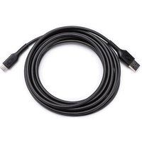 Black Crestron USB cable, USB-A male to USB-C male, 12 ft, coiled, with durable connectors.