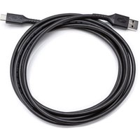 Black Crestron USB cable, USB-A to USB-C, 9 ft length, USB 2.0, coiled with visible connectors.