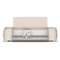 Beige Cricut Explore 4 Electronic cutting machine with open lid, dual tool holders, and sleek design.