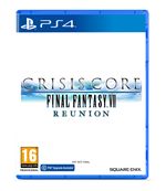 Crisis Core - Final Fantasy VII - Reunion for PlayStation 4 features a blue case with a white cover, showcasing the title in bold letters and a serene sky background.