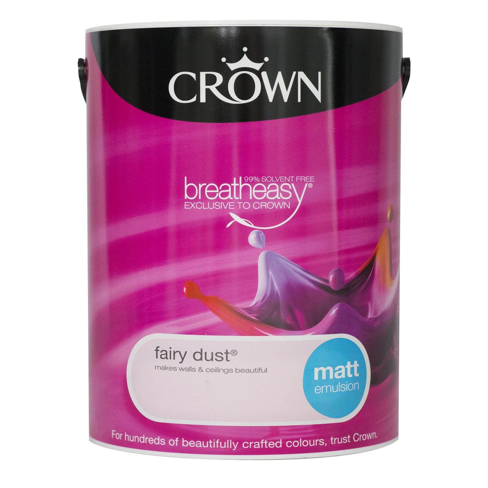 Crown Breatheasy Walls & Ceilings Fairy Dust Matt Emulsion Paint 5L - image 2