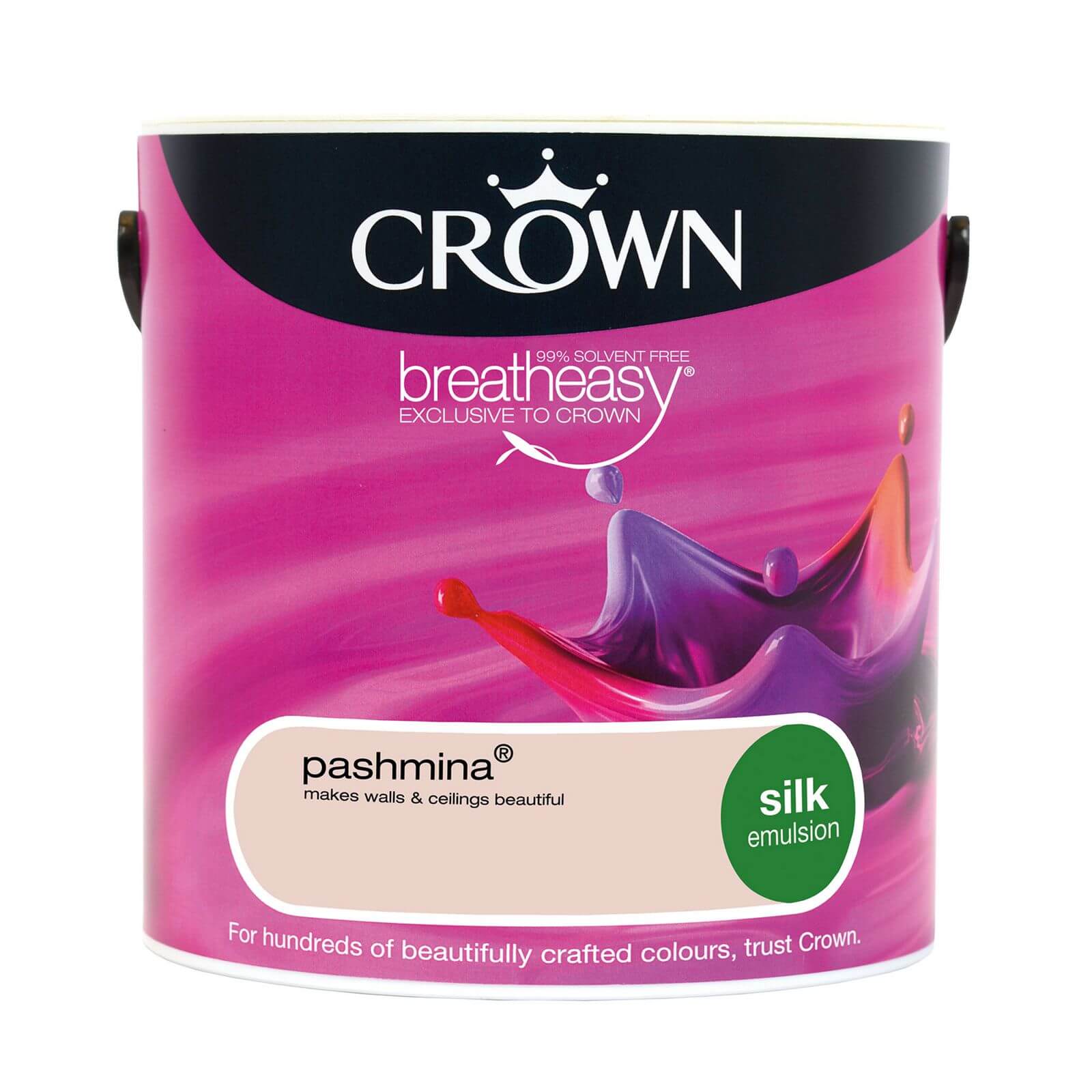 Crown Breatheasy Walls & Ceilings Pashmina Silk Emulsion Paint 2.5L - image 2