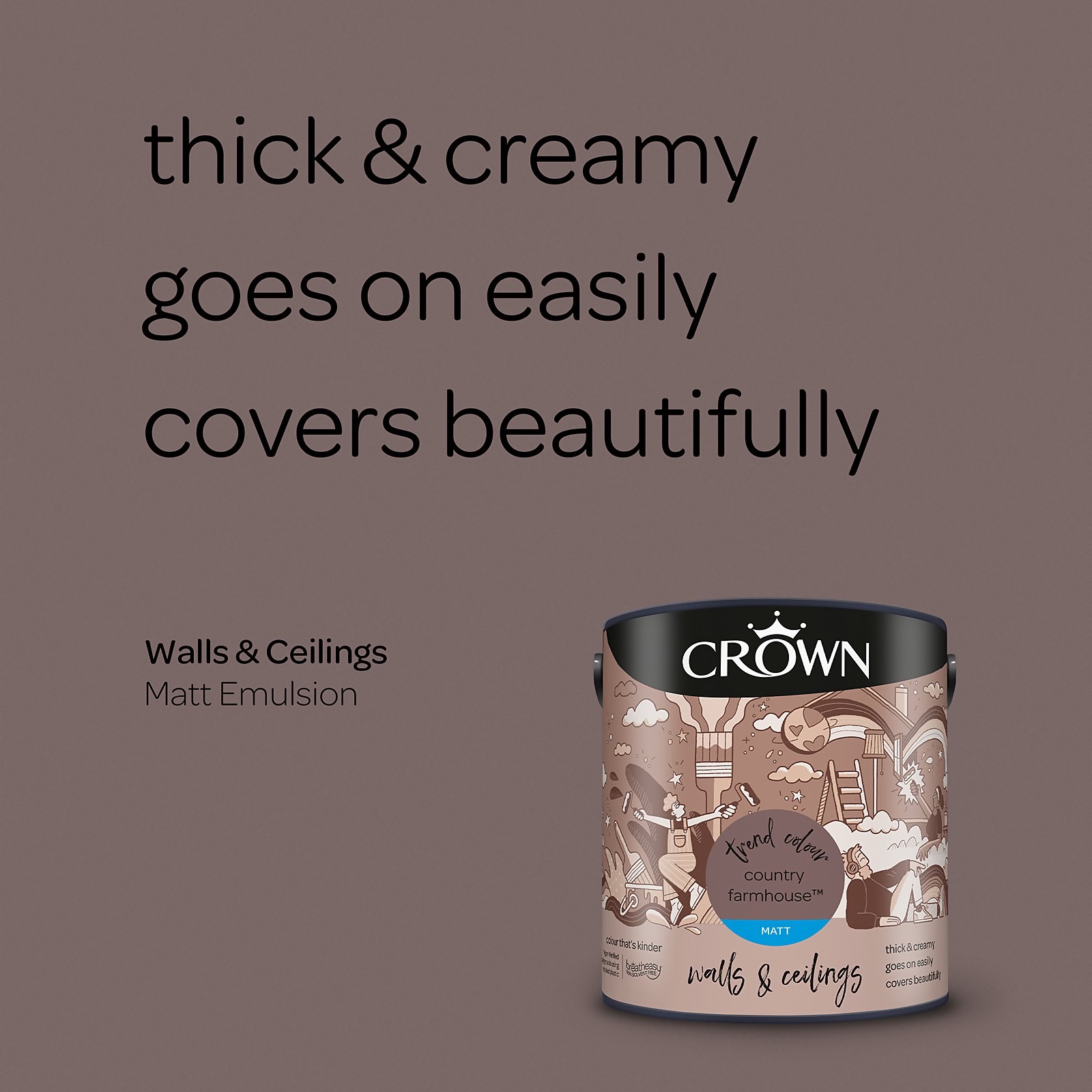 Crown Walls & Ceilings Country Farmhouse Matt Emulsion Paint 2.5L - image 3