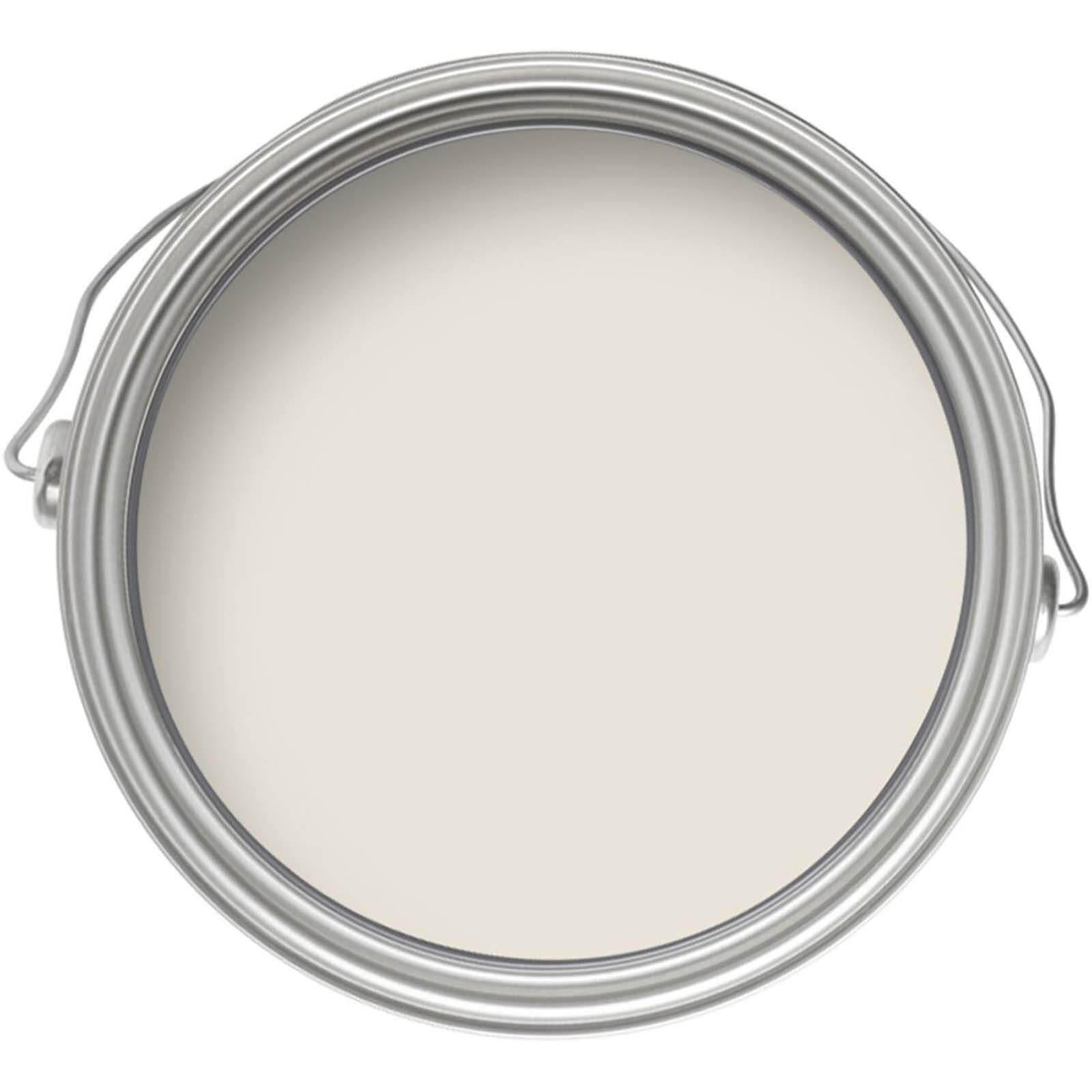 Crown Walls and Ceilings Matt Emulsion Paint in Beige White, presented in a round metal can with a smooth, light beige surface and a metallic rim.
