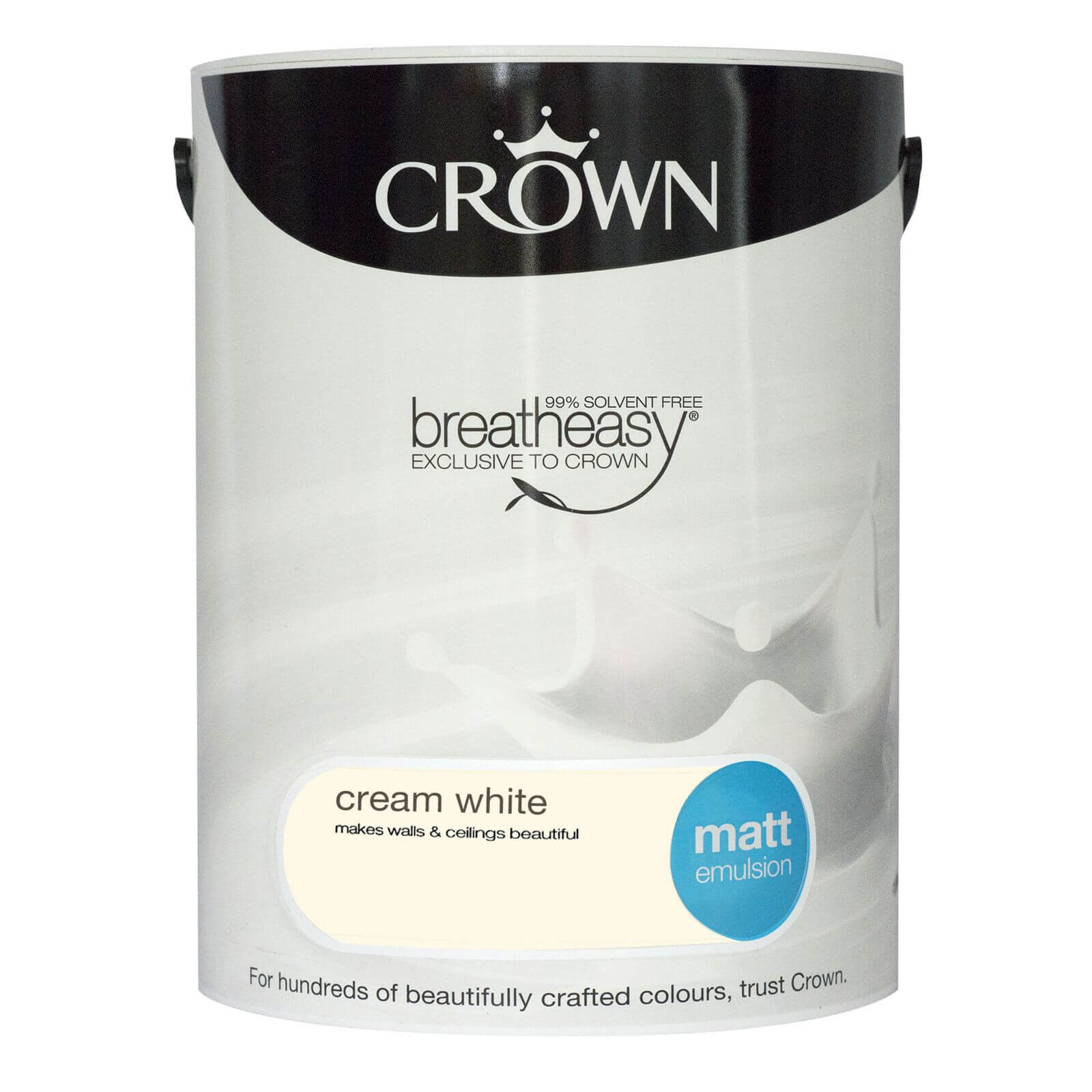 Crown Walls and Ceilings Matt Emulsion Paint, Cream White 5L - image 2