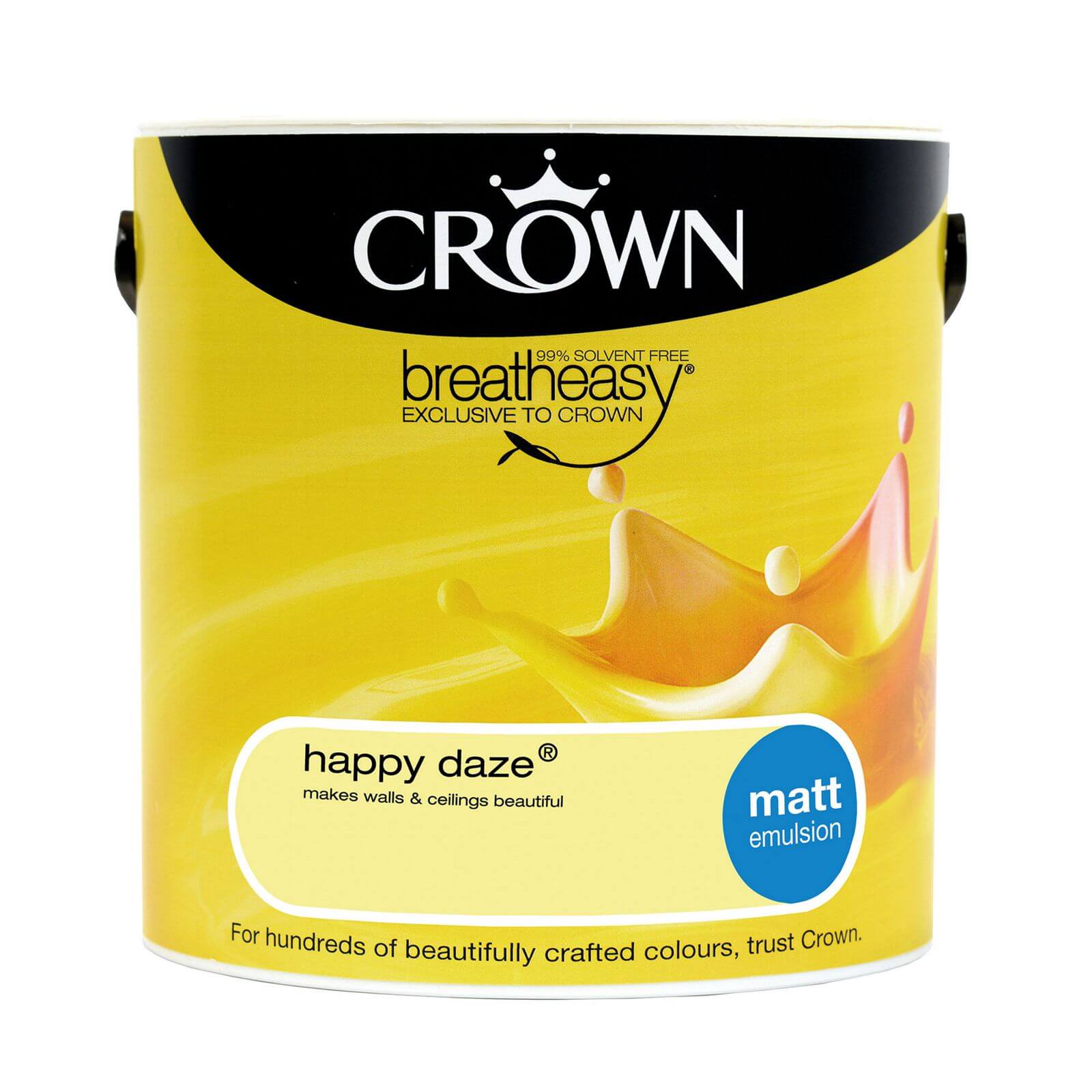 Crown Walls and Ceilings Matt Emulsion Paint, Happy Daze 2.5L - image 2