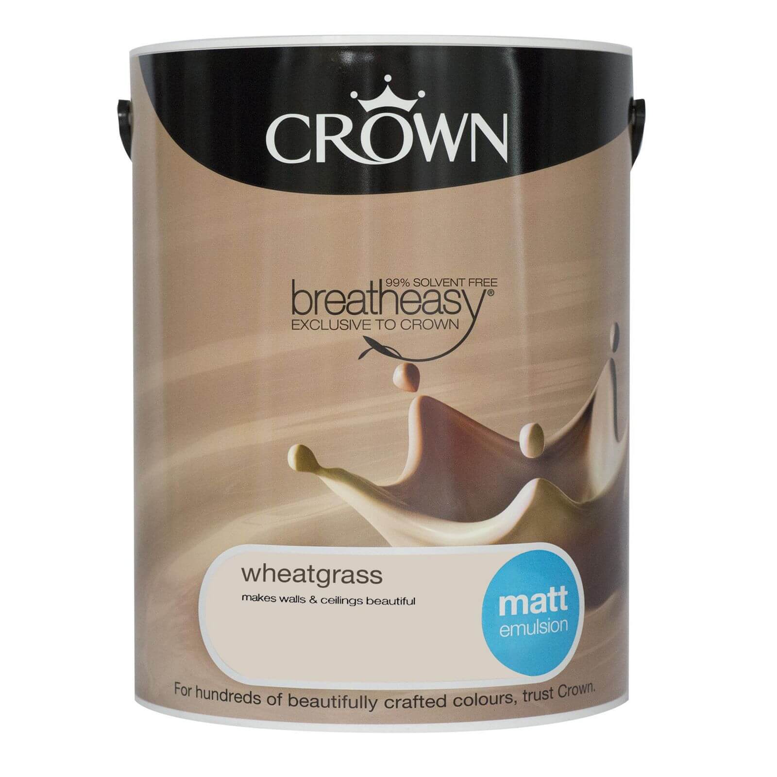 Crown Walls and Ceilings Matt Emulsion Paint, Wheatgrass 5L - image 2